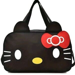 Hello Kitty Pink Black Bag with Strap NWT